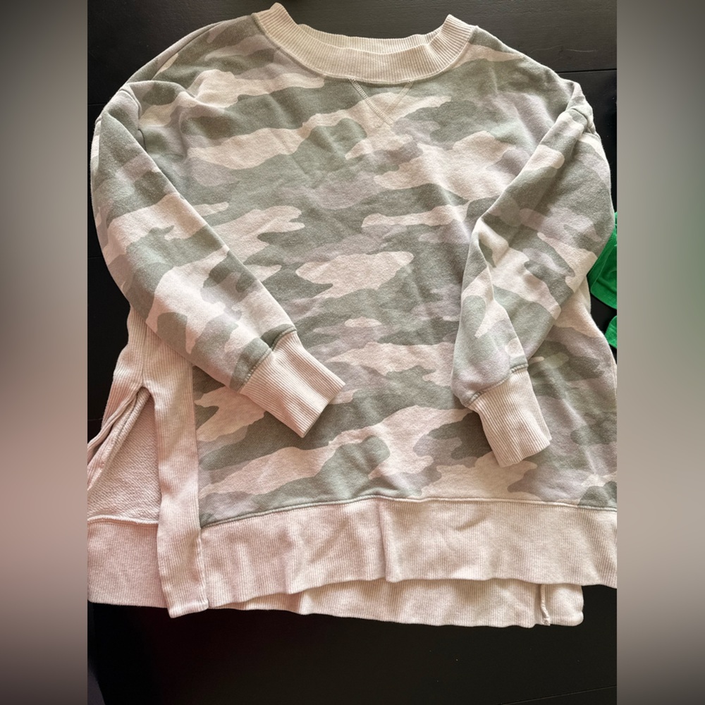 Aerie Green Camouflage Sweatshirt